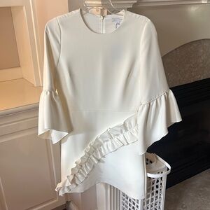 Anna Cate Ivory Ruffle Dress with Bell Sleeves